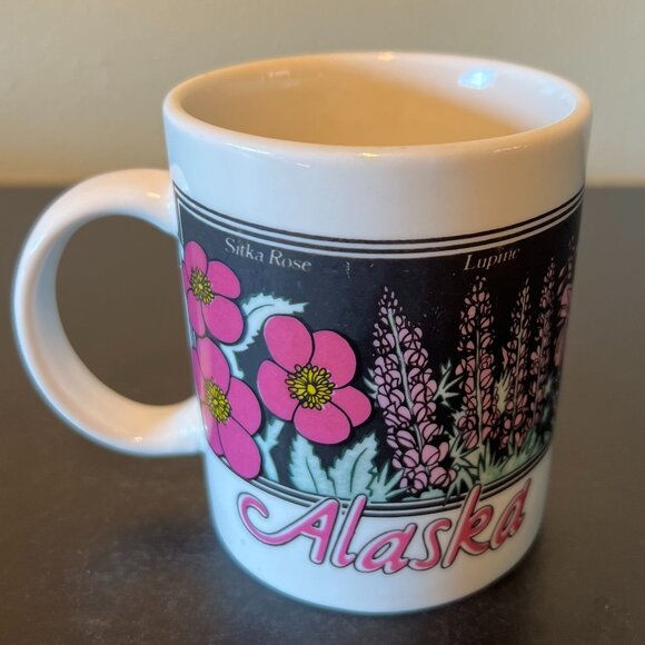 FLOWERS of ALASKA Mug ~ Sitka Rose ~ Lupine ~ Forget-Me-Not ~ Iceland Poppy - Picture 7 of 14